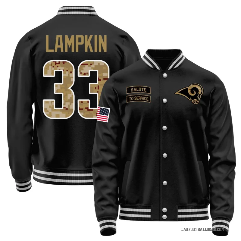 Cam Lampkin Men's Black Los Angeles Rams Salute to Service Sideline Performance Jacket