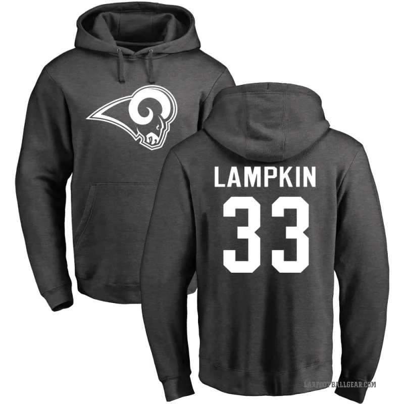 Cam Lampkin Men's Los Angeles Rams Pro Line by Branded Ash One Color Pullover Hoodie
