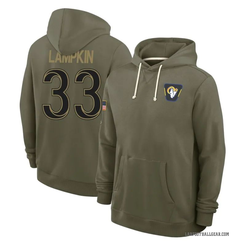 Cam Lampkin Men's Olive Los Angeles Rams 2025 Salute to Service Hoodie