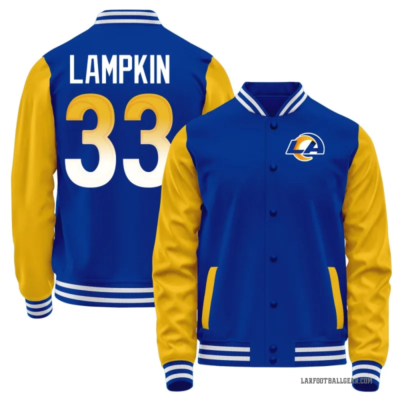 Cam Lampkin Men's Orange Los Angeles Rams Blue Full-Snap Jacket