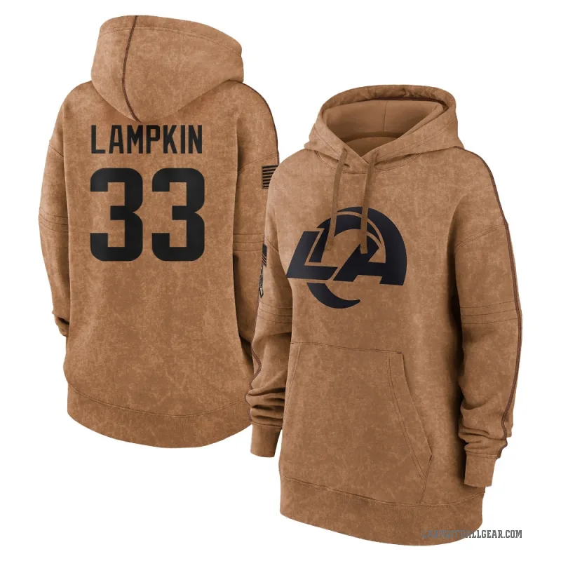 Cam Lampkin Women's Brown Los Angeles Rams 2023 Salute To Service Pullover Hoodie
