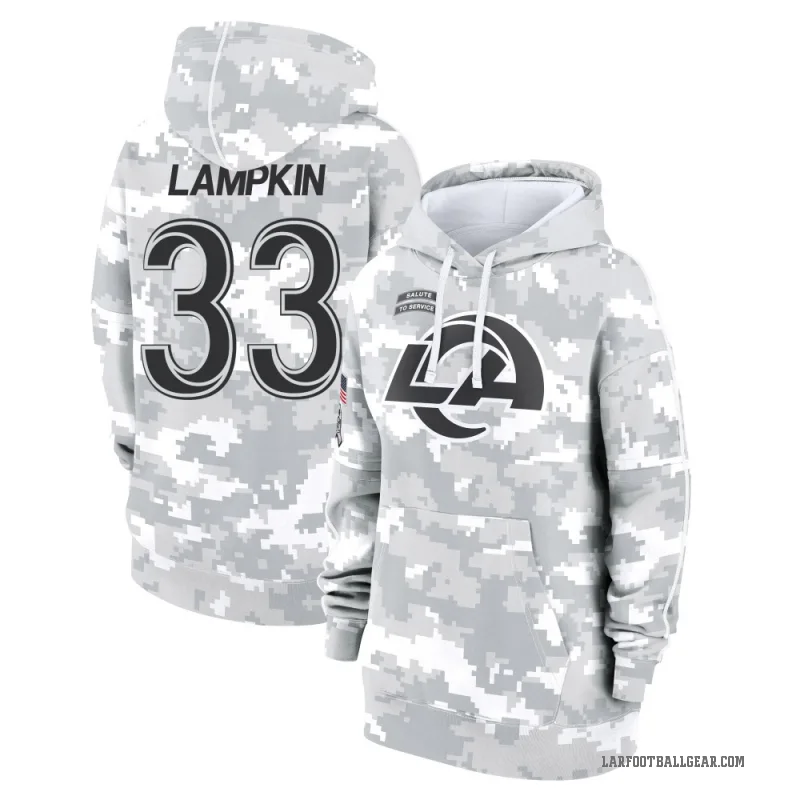 Cam Lampkin Women's Camo Los Angeles Rams Arctic 2024 Salute to Service Club Fleece Pullover Hoodie
