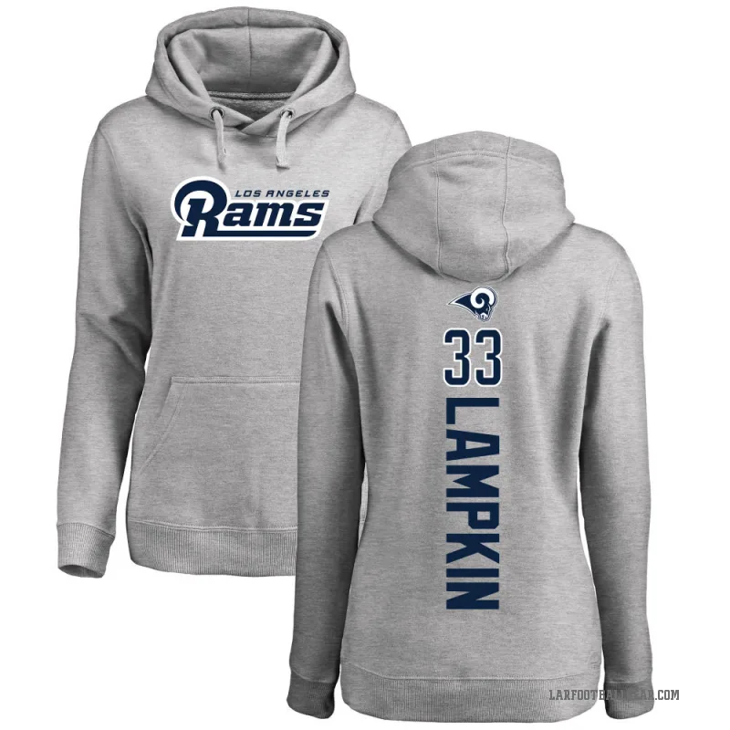 Cam Lampkin Women's Los Angeles Rams Pro Line Ash Backer Pullover Hoodie