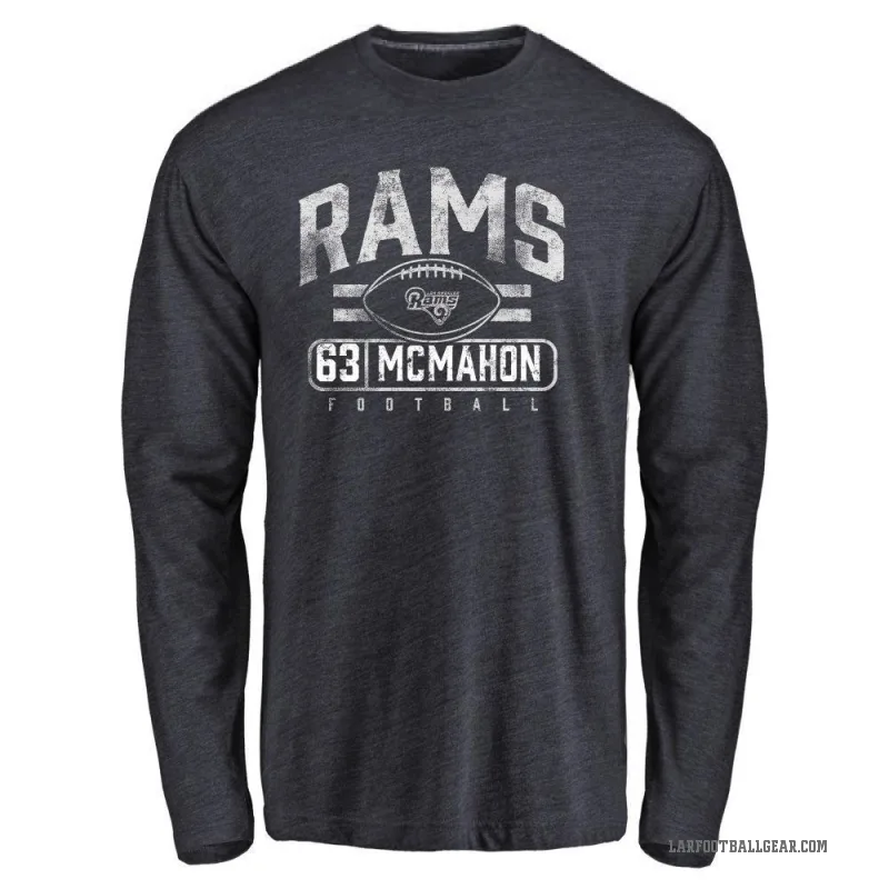 Dylan McMahon Men's Navy Los Angeles Rams Flanker Long Sleeve T-Shirt -