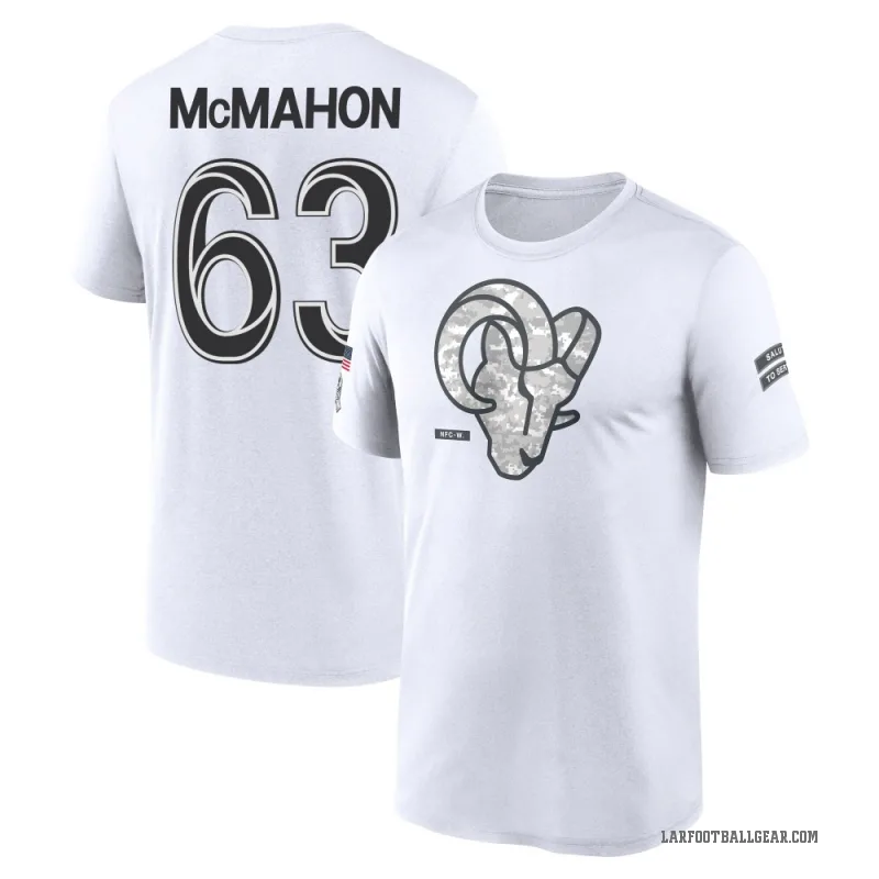 Dylan McMahon Men's White Los Angeles Rams 2024 Salute to Service Performance T-Shirt