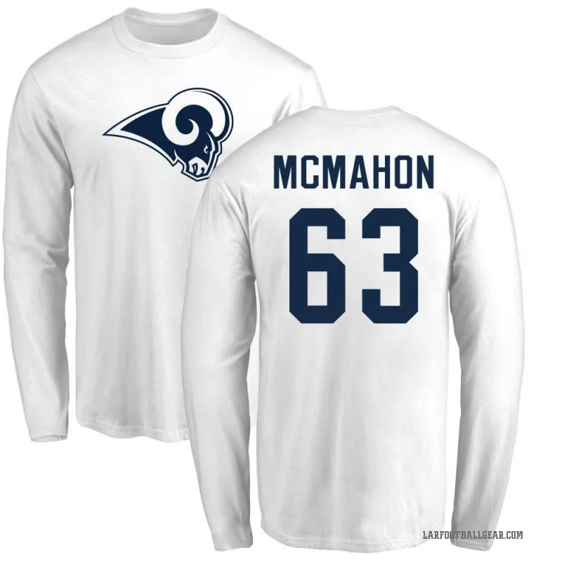 Dylan McMahon Men's White Los Angeles Rams Logo Long Sleeve T-Shirt -