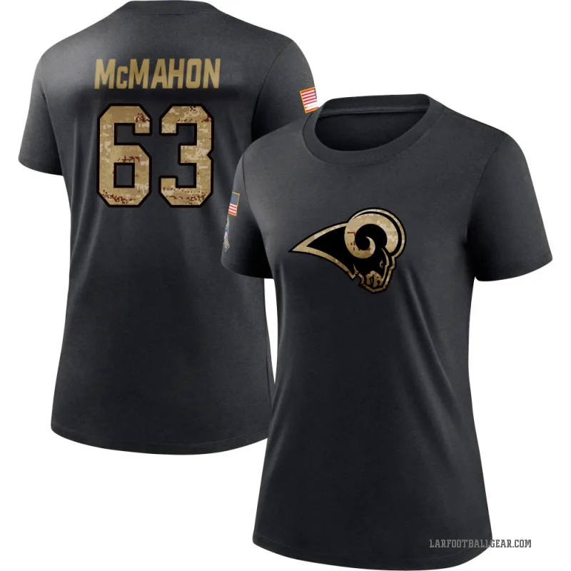 Dylan McMahon Women's Black Los Angeles Rams 2020 Salute To Service Performance T-Shirt