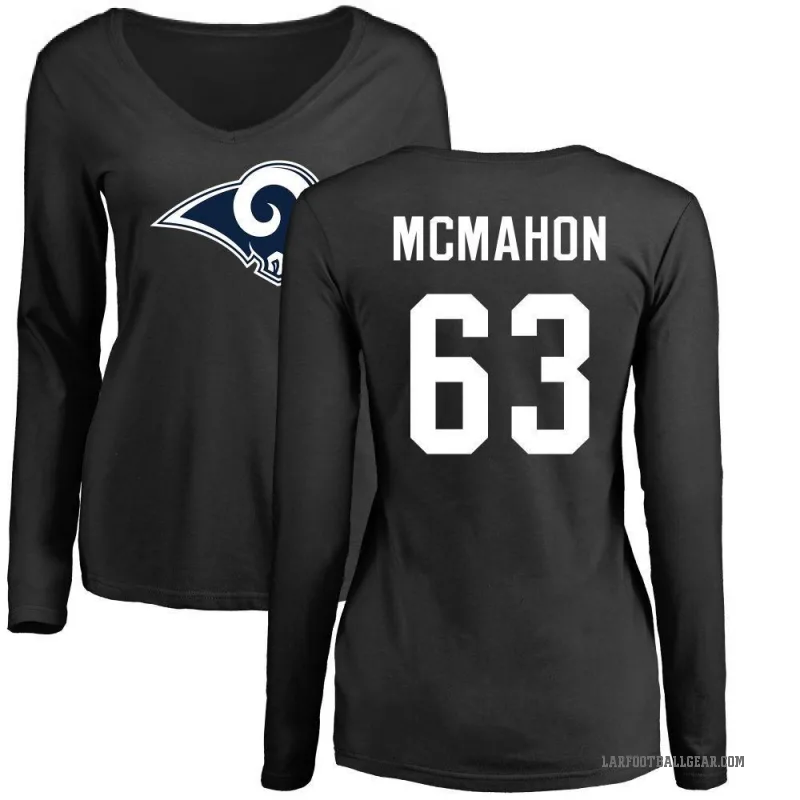 Dylan McMahon Women's Black Los Angeles Rams Logo Slim Fit Long Sleeve T-Shirt -