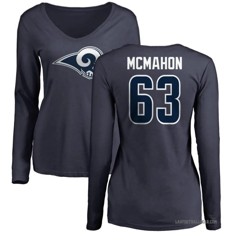 Dylan McMahon Women's Navy Los Angeles Rams Logo Slim Fit Long Sleeve T-Shirt -
