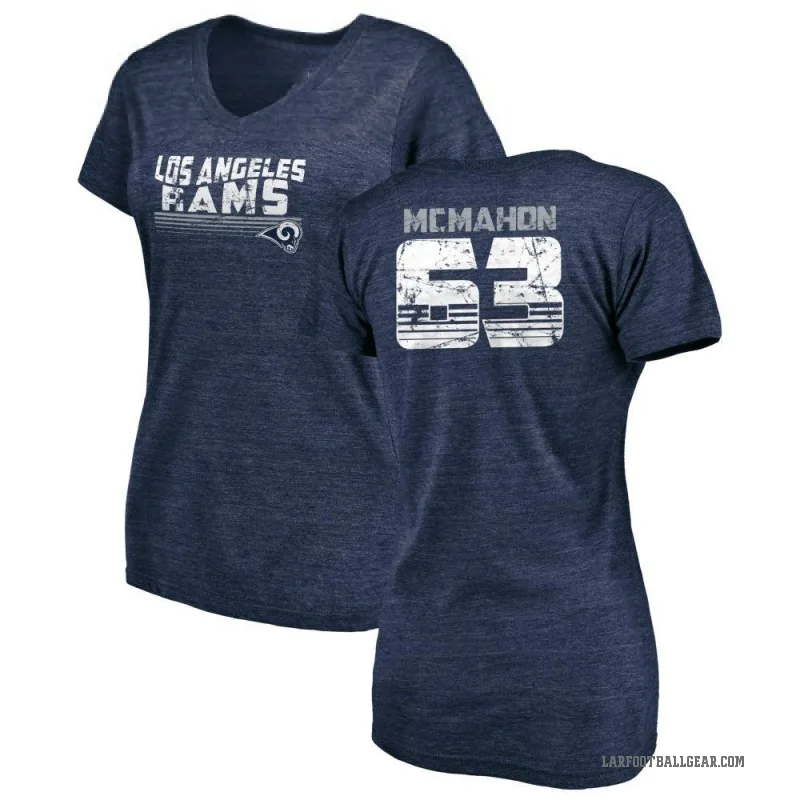 Dylan McMahon Women's Navy Los Angeles Rams Retro V-Neck T-Shirt -