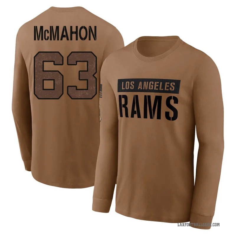 Dylan McMahon Youth Brown Los Angeles Rams 2023 Salute To Service Long Sleeve T-Shirt