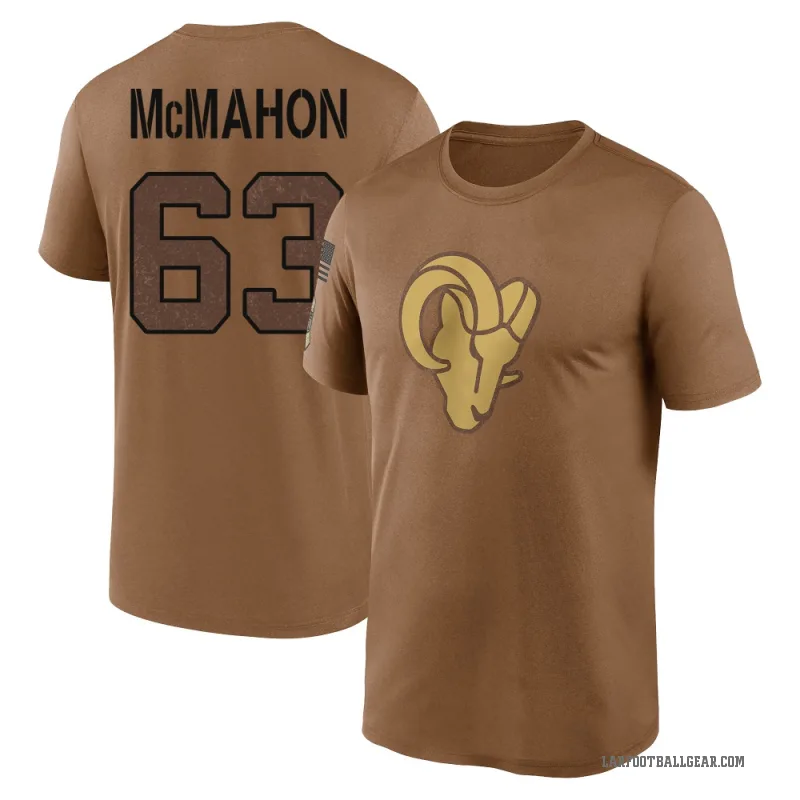 Dylan McMahon Youth Brown Los Angeles Rams 2023 Salute To Service Performance T-Shirt