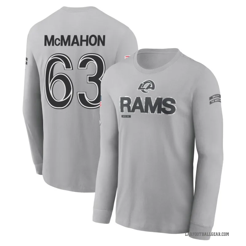 Dylan McMahon Youth Gray Los Angeles Rams 2024 Salute to Service Long Sleeve T-Shirt