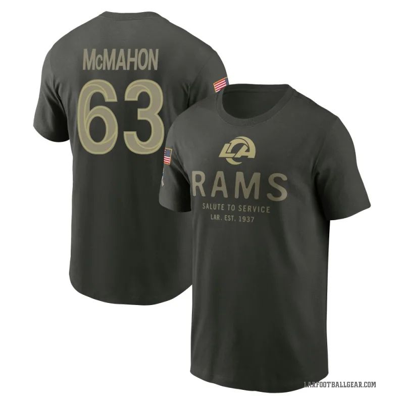 Dylan McMahon Youth Green Los Angeles Rams Forest/ 2025 Salute to Service Sideline Primary Edge T-Shirt