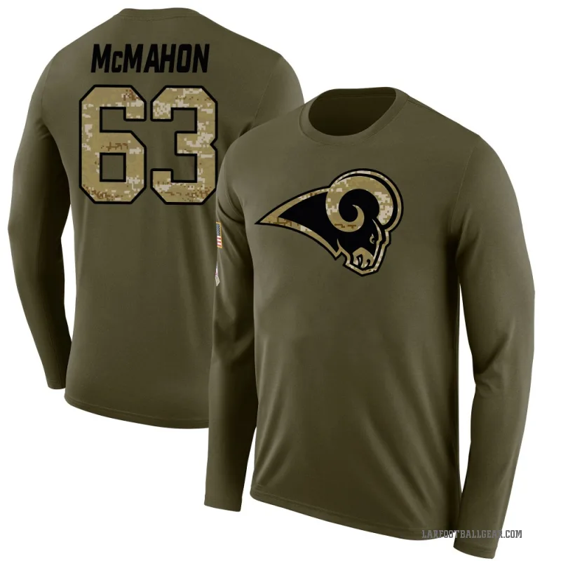 Dylan McMahon Youth Olive Los Angeles Rams Salute to Service Sideline Long Sleeve T-Shirt
