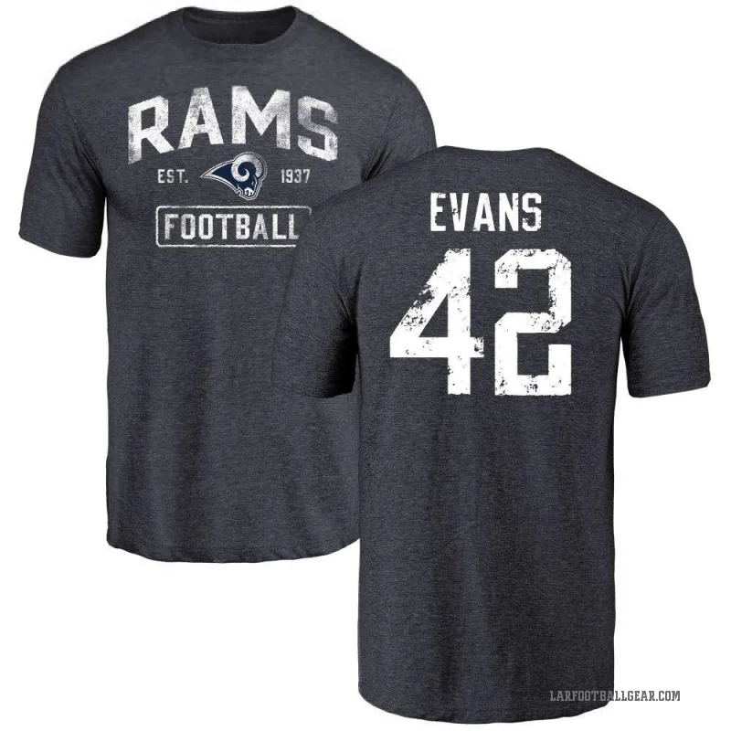 Ethan Evans Men's Navy Los Angeles Rams Distressed T-Shirt -