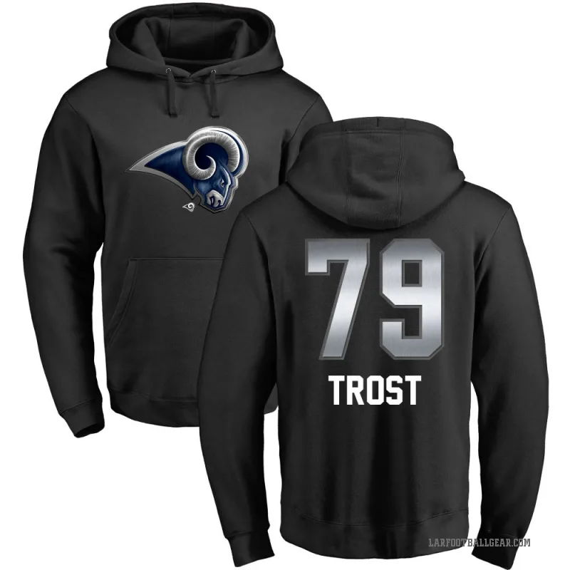 Keagen Trost Youth Black Los Angeles Rams Midnight Mascot Pullover Hoodie