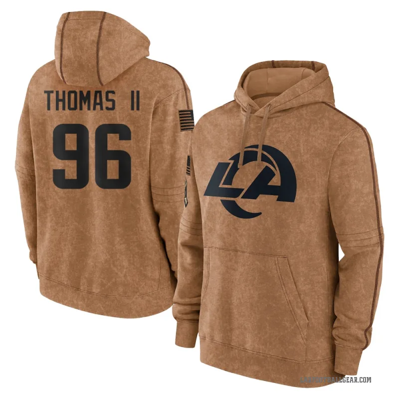 Keir Thomas II Men's Brown Los Angeles Rams 2023 Salute To Service Club Pullover Hoodie