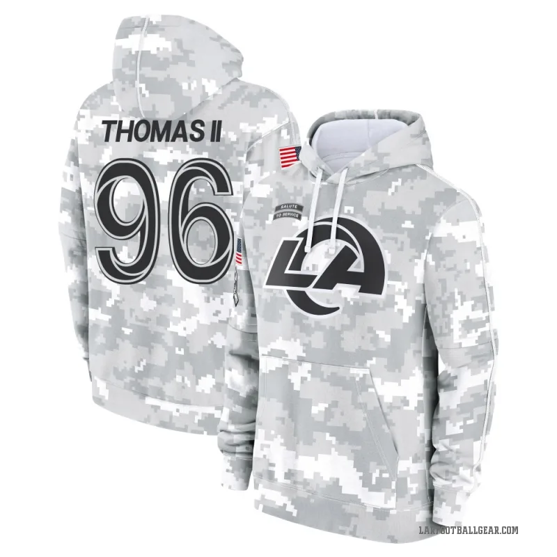 Keir Thomas II Men's Camo Los Angeles Rams Arctic 2024 Salute to Service Club Fleece Pullover Hoodie