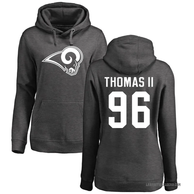 Keir Thomas II Women's Los Angeles Rams Pro Line by Branded Ash One Color Pullover Hoodie