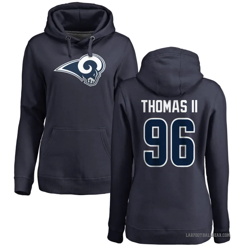 Keir Thomas II Women's Navy Los Angeles Rams Pro Line Logo Pullover Hoodie