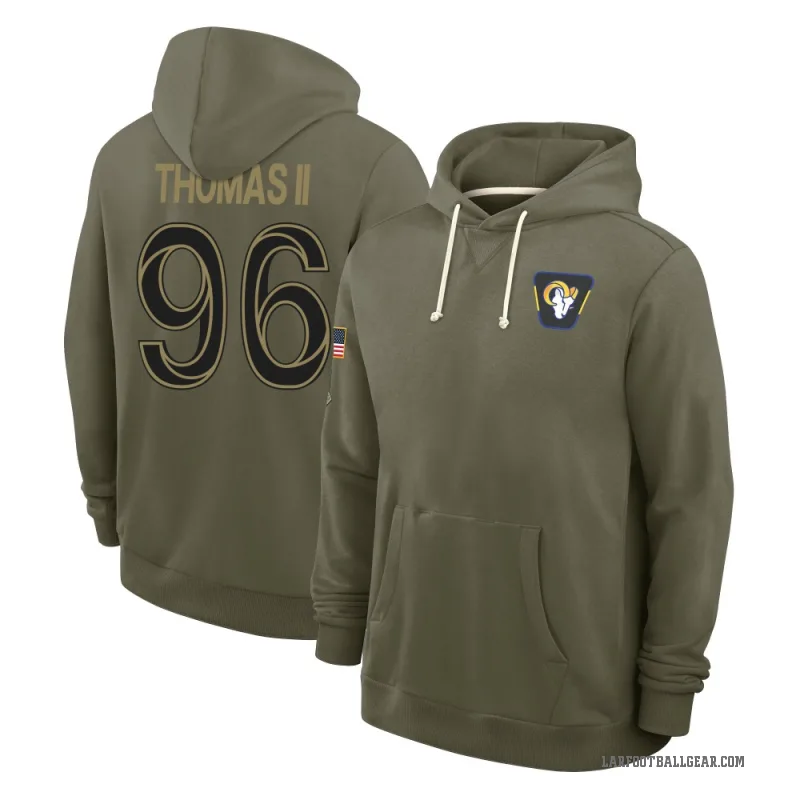 Keir Thomas II Youth Olive Los Angeles Rams 2025 Salute to Service Hoodie