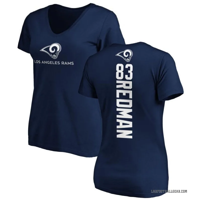 Mark Redman Women's Red Los Angeles Rams Backer Slim Fit T-Shirt - Navy