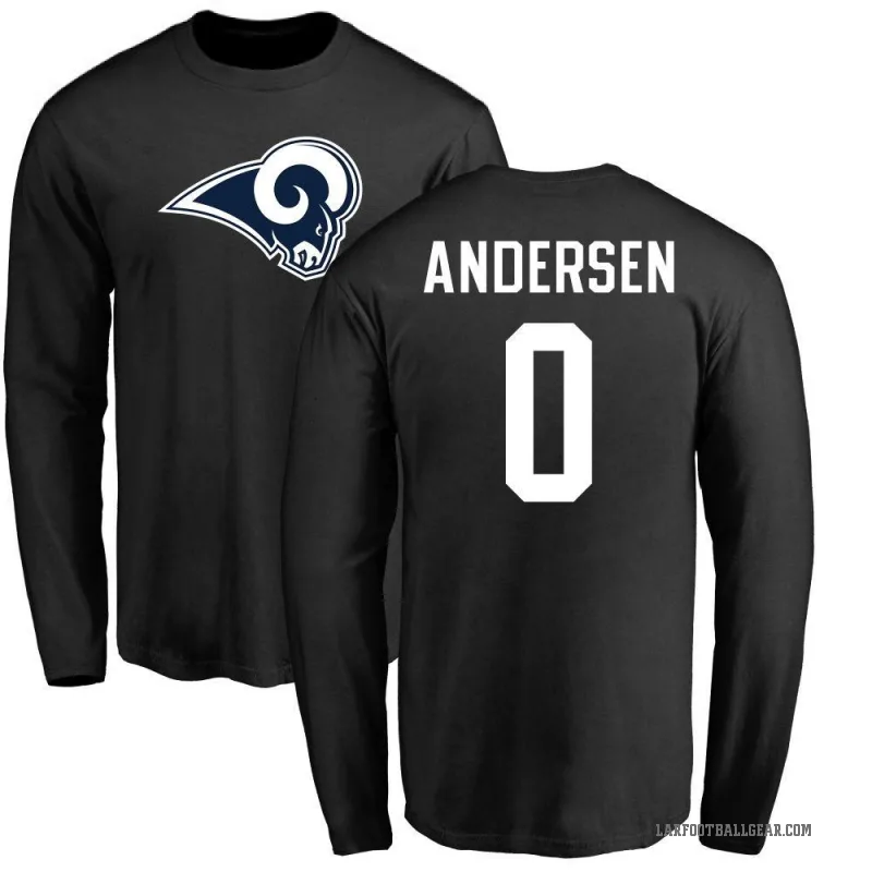 Nick Andersen Men's Black Los Angeles Rams Logo Long Sleeve T-Shirt -