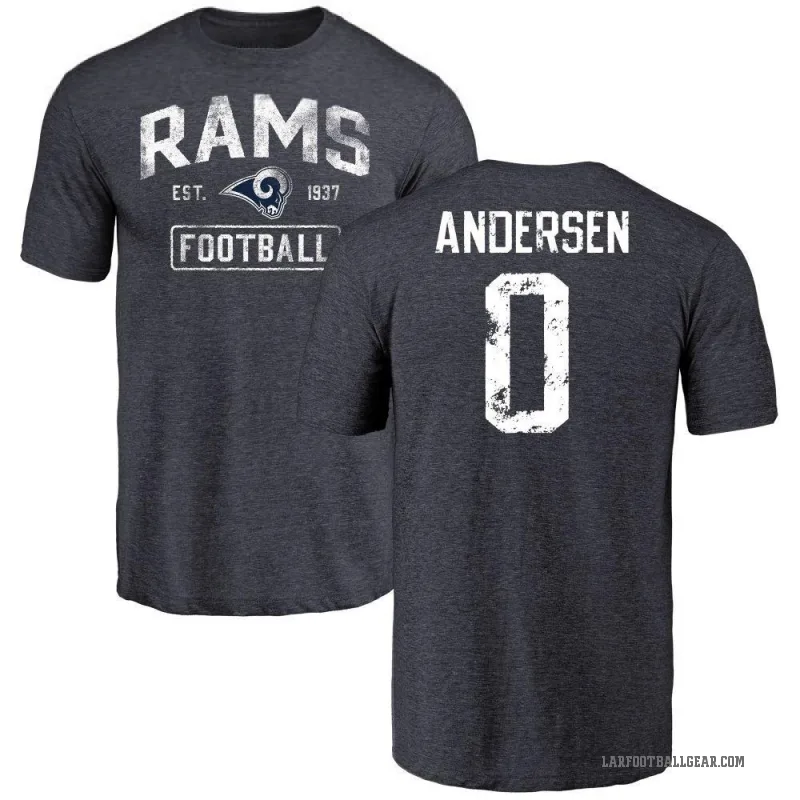 Nick Andersen Men's Navy Los Angeles Rams Distressed T-Shirt -