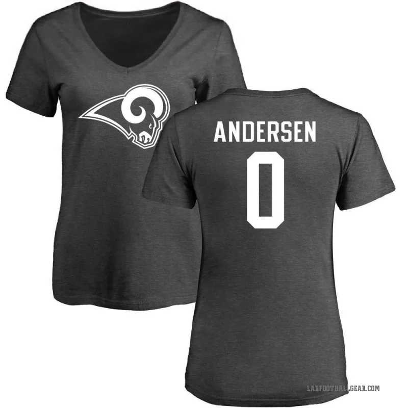 Nick Andersen Women's Ash Los Angeles Rams One Color T-Shirt -
