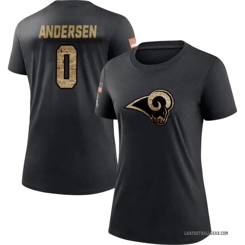 Nick Andersen Women's Black Los Angeles Rams 2020 Salute To Service Performance T-Shirt