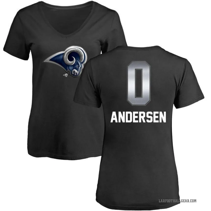 Nick Andersen Women's Black Los Angeles Rams Midnight Mascot T-Shirt -