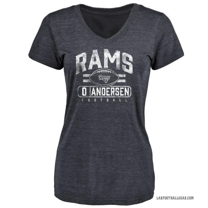 Nick Andersen Women's Navy Los Angeles Rams Flanker T-Shirt -