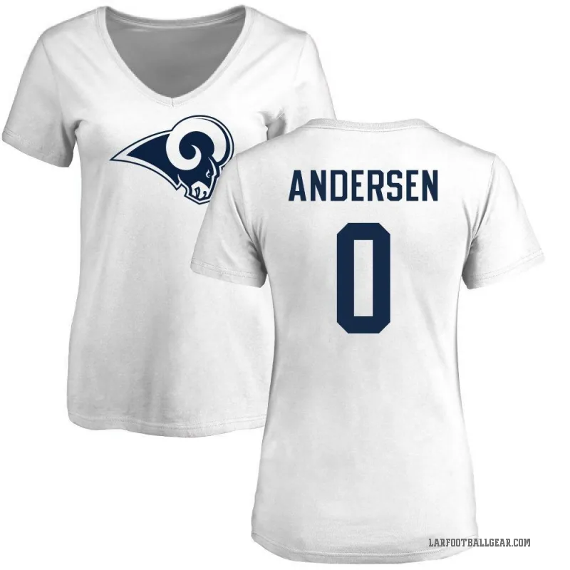 Nick Andersen Women's White Los Angeles Rams Logo Slim Fit T-Shirt -