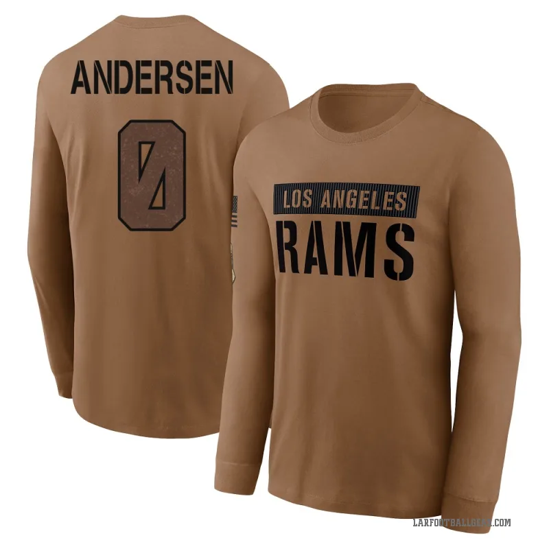Nick Andersen Youth Brown Los Angeles Rams 2023 Salute To Service Long Sleeve T-Shirt
