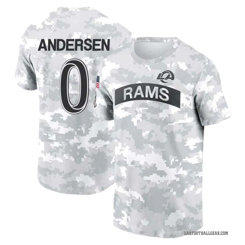 Nick Andersen Youth Camo Los Angeles Rams Arctic 2024 Salute to Service Performance T-Shirt