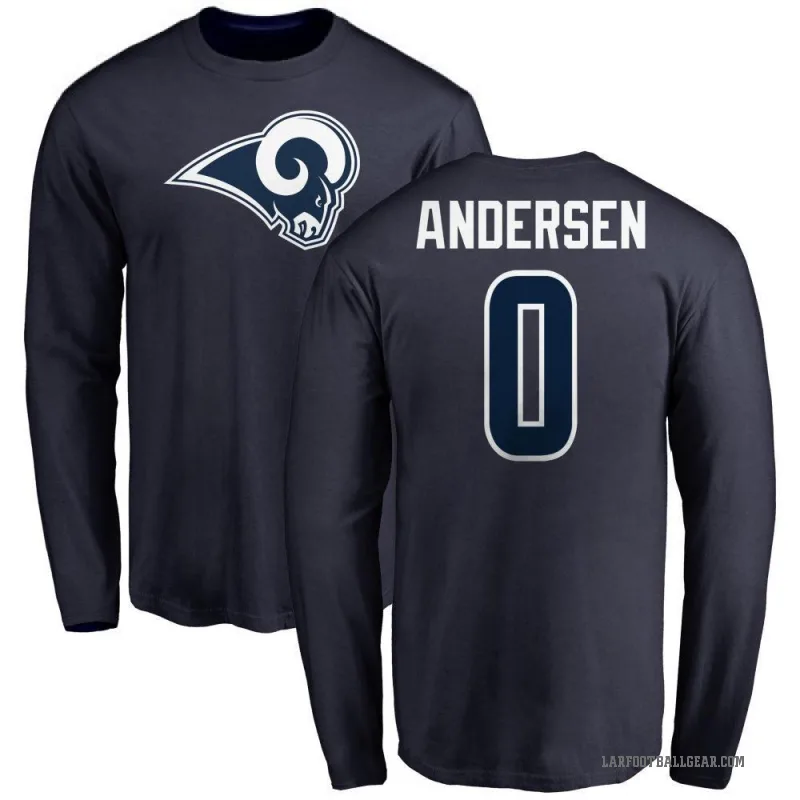 Nick Andersen Youth Navy Los Angeles Rams Logo Long Sleeve T-Shirt -