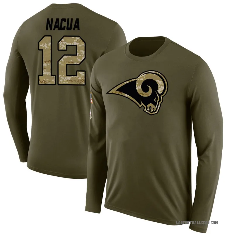 Puka Nacua Youth Olive Los Angeles Rams Salute to Service Sideline Long Sleeve T-Shirt