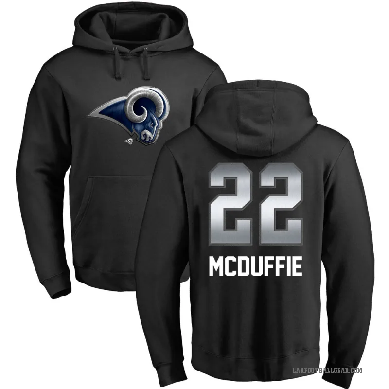 Trent McDuffie Youth Black Los Angeles Rams Midnight Mascot Pullover Hoodie