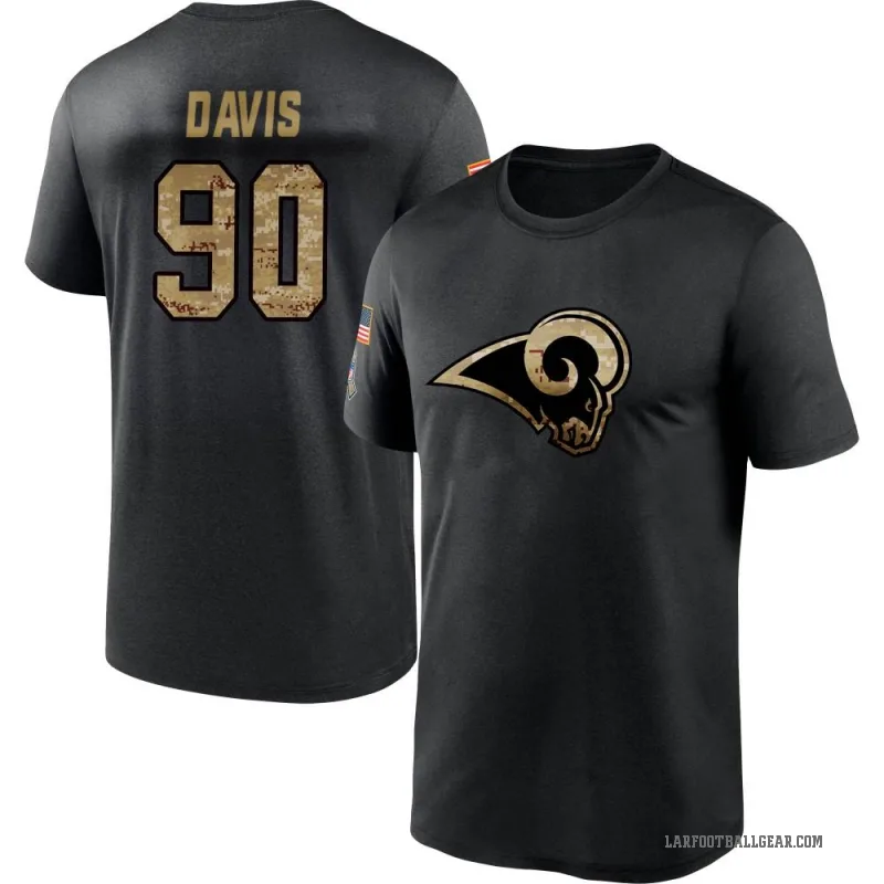 Tyler Davis Men's Black Los Angeles Rams 2020 Salute To Service Performance T-Shirt