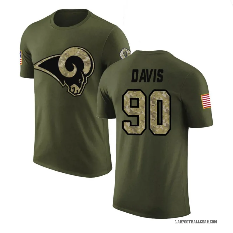 Tyler Davis Men's Olive Los Angeles Rams Salute to Service T-Shirt